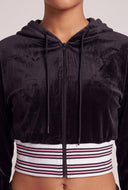 Velour Crop Zip Hoodie