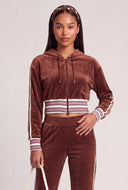 Velour Crop Zip Hoodie