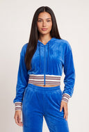 Velour Crop Zip Hoodie