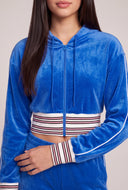 Velour Crop Zip Hoodie