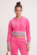 Velour Crop Zip Hoodie