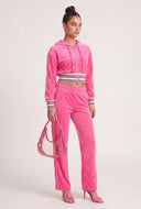 Velour Crop Zip Hoodie