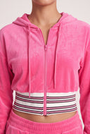 Velour Crop Zip Hoodie