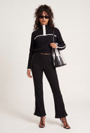 Contrast Stripe Flare Pants