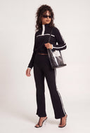Contrast Stripe Flare Pants
