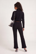 Contrast Stripe Flare Pants