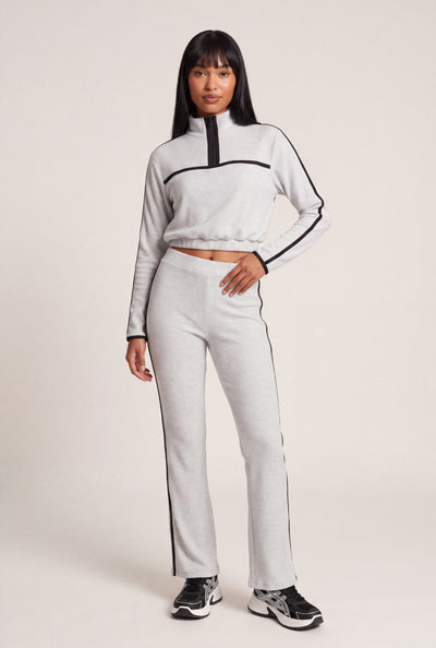 Contrast Stripe Flare Pants