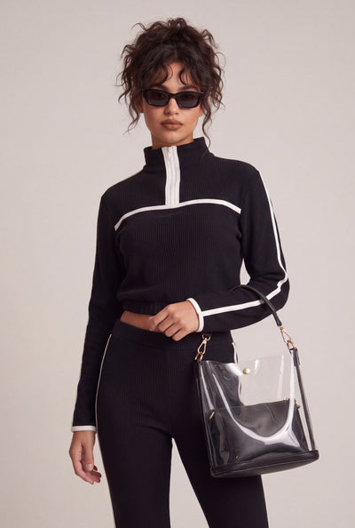 Contrast Crop Pullover