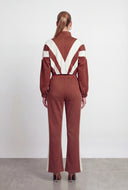 Harley Contrast Stripe Flare Leg Scuba Pants