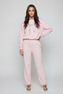 Bow Bubble Hem Pullover Sweatshirt