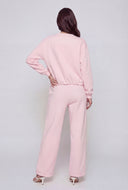 Bow Bubble Hem Pullover Sweatshirt