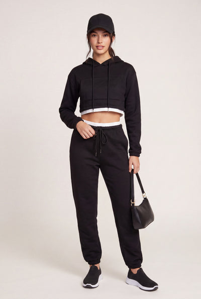 Contrast Drawstring Sweatpants