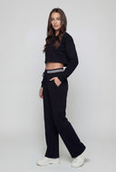 Pintuck Straight-Leg Sweatpants