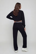 Pintuck Straight-Leg Sweatpants