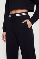 Pintuck Straight-Leg Sweatpants