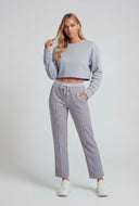 Pintuck Straight-Leg Sweatpants