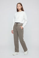 Pintuck Straight-Leg Sweatpants
