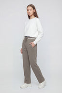 Pintuck Straight-Leg Sweatpants