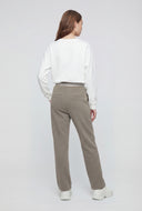 Pintuck Straight-Leg Sweatpants