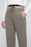 Pintuck Straight-Leg Sweatpants