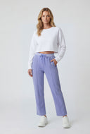 Pintuck Straight-Leg Sweatpants