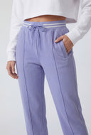 Pintuck Straight-Leg Sweatpants
