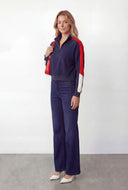 Color Blocked Quarter Zip Pullover Top