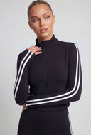 Hadlee Varsity Stripe Crop Track Jacket