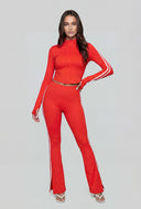 Hadlee Varsity Stripe Crop Track Jacket