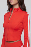 Hadlee Varsity Stripe Crop Track Jacket