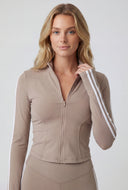 Hadlee Varsity Stripe Crop Track Jacket