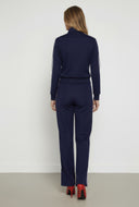 Andi Striped Nylon Mock Neck Track Jacket