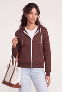 Contrast Zip Hoodie
