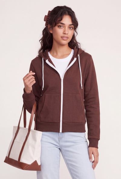 Contrast Zip Hoodie