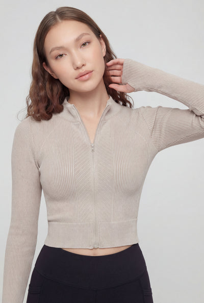 Compression Rib High Neck Track Jacket