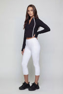 Contrast Trim Mandarin Track Jacket