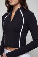 Contrast Trim Mandarin Track Jacket