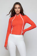 Contrast Trim Mandarin Track Jacket