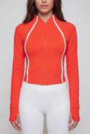 Contrast Trim Mandarin Track Jacket