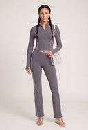 Elara Contrast Piping Flare Pants