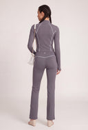 Elara Contrast Piping Flare Pants