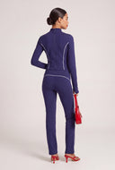 Elara Contrast Piping Flare Pants