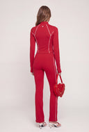 Elara Contrast Piping Flare Pants
