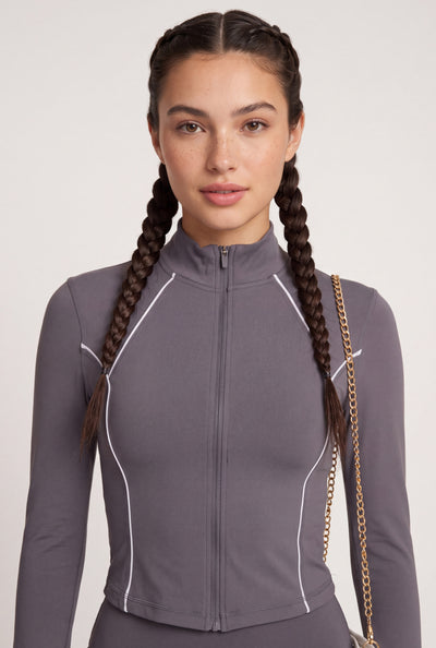 Elara Contrast Piping Jacket