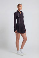 Contrast Piping Zip Track Jacket