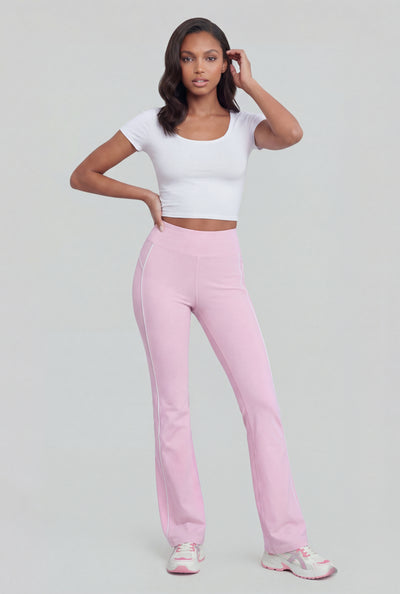 Contrast Piping Bootcut Active Pants