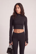 Half Zip Crop Top