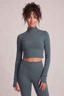Half Zip Crop Top
