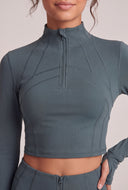 Half Zip Crop Top