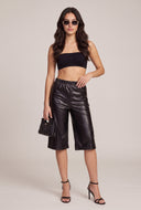 Vegan Leather Bermuda Shorts